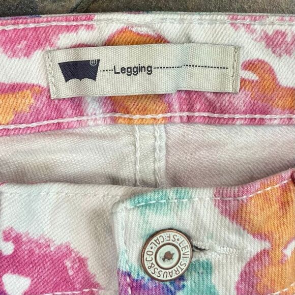 Levi's Watercolor Floral Ankle Length Denim Skinny Legging 31 - Picture 7 of 11
